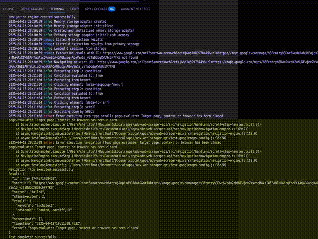 Advanced Web Scraper API in action